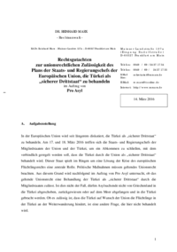 zur Frage, ob die Türkei als „sicherer Drittstaat“ eingestuft werden kann