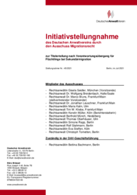 DAV-Stellungnahme Nr. 45/2021