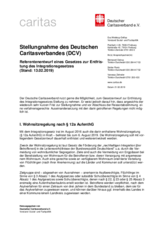 Caritas Stellungnahme Entfristung des Integrationsgesetzes