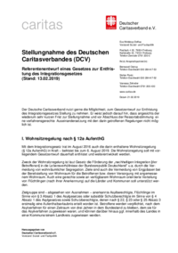 Caritas Stellungnahme Entfristung des Integrationsgesetzes