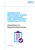 Checklisten Aufenthaltstitel Staatsangehörigkeit, 2025