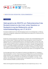 Zum Referententwurf des Bundesministeriums des Inneren eines Gesetzes zur Neubestimmung des Bleiberechts und der Aufenthaltsbeendigung vom 07.04.2014