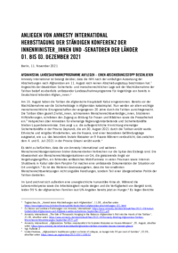 Stellungnahme von Amnesty International vom 11.11.2021