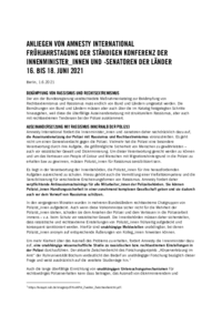 Stellungnahme von Amnesty International vom 1.6.2021
