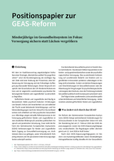 Positionspapier Minderjährige im Gesundheitssystem im Fokus: Versorgung sichern statt Lücken vergrößern, Juni 2026 Positionspapier Minderjährige im Gesundheitssystem im Fokus: Versorgung sichern statt Lücken vergrößern, Juni 2026