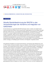 Aktuelle Standortbestimmung zu den Herausforderungen der Aufnahme und Integration von Geflüchteten