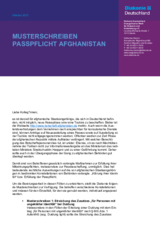 Hinweise der Diakonie Musterschreiben Passpflicht Afghanistan