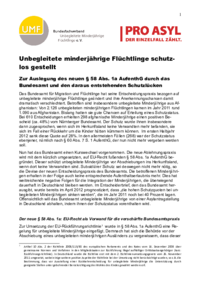 Hinweis zur Änderung der Entscheidungspraxis bei unbegleiteten Minderjährigen