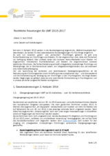 Rechtliche Neuerungen für UMF 2015 - 2017