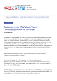 Zum Thema "Arbeitsgelegenheiten für Flüchtlinge"